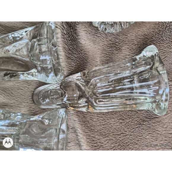 Vintage Clear Glass Nativity Scene 6 Piece Baby Jesus Mary Joseph Wise Men Kings - Picture 6 of 15
